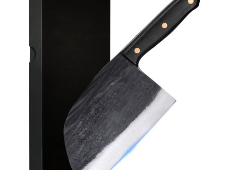 Qulajoy Serbian Chef Knife 6.7 Inch - High Carbon Steel Meat Cleaver - Professional Japanese Full Tang Hammered Cutting Knife For Kitchen Camping BBQ Outdoor Online Hot Sale