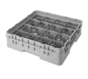 Cambro 16S318151 Soft Gray 16 Compartment 3-5 8  Full Size Camrack Glass Rack with 1 Extender | Denson CFE Supply