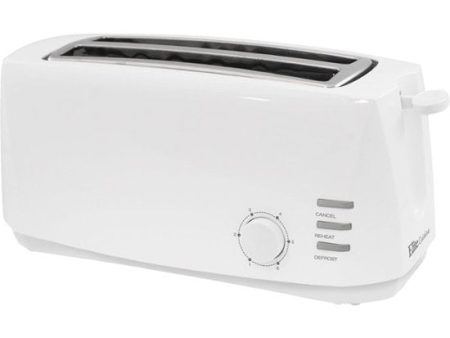 Elite - Cuisine 4-Slice Extra-Long Extra-Wide-Slot Toaster - White Cheap