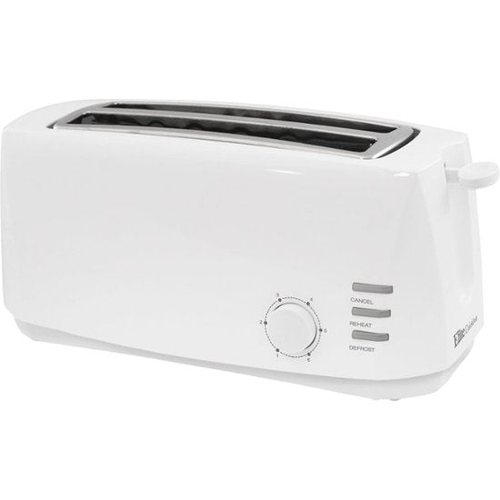 Elite - Cuisine 4-Slice Extra-Long Extra-Wide-Slot Toaster - White Cheap