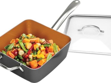 Bella - 9.5  Copper Titanium Square Skillet - Gray Hot on Sale