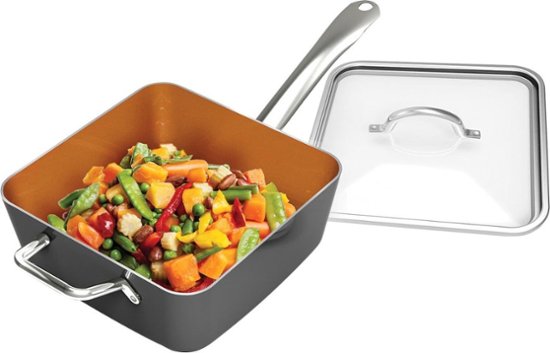 Bella - 9.5  Copper Titanium Square Skillet - Gray Hot on Sale