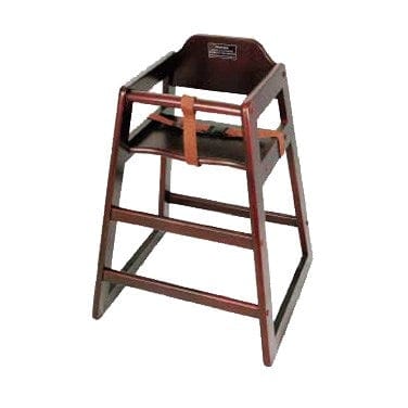 Winco CHH-103 Mahogany Finish Rubberwood High Chair Safe and Stacking | Denson CFE on Sale