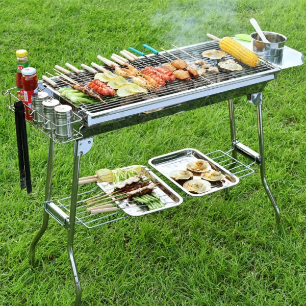 Outdoor Portable Folding BBQ Stainless Steel Grill Online Sale