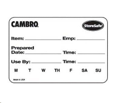 Cambro 1252SLB250 White 2  x 1 1 4  StoreSafe Dissolvable Food Rotation Labels | Denson CFE Online Sale