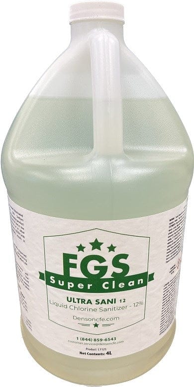 FGS Superclean L1125-016 CHLOROGUARD 12 (12% Sodium Hypochlorite Sanitizer) 4L - 4 x 4L Case | Denson CFE Online