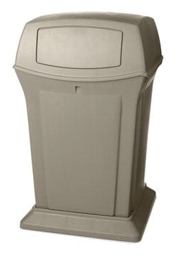 Rubbermaid FG917188BEIG 45 gal Outdoor Decorative Trash Can - Plastic, Beige Sale